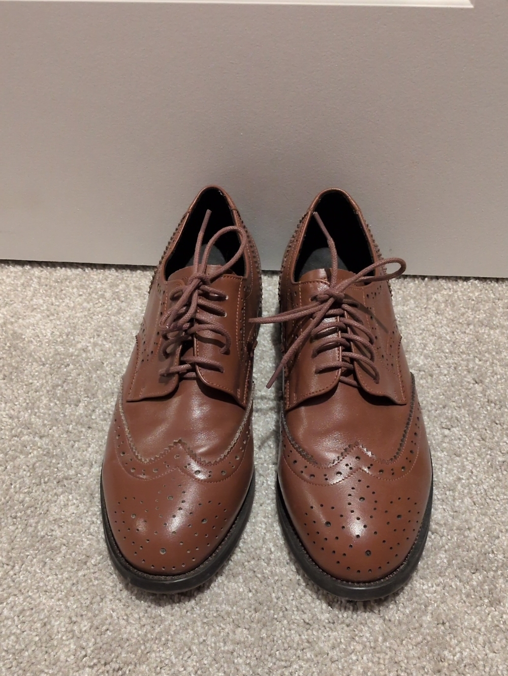 Classic Brown Women's Wingtip Oxfords - Dress Lace-Up Shoes